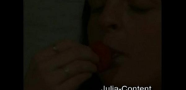  Solo-Fucking with Dildo and Strawberry